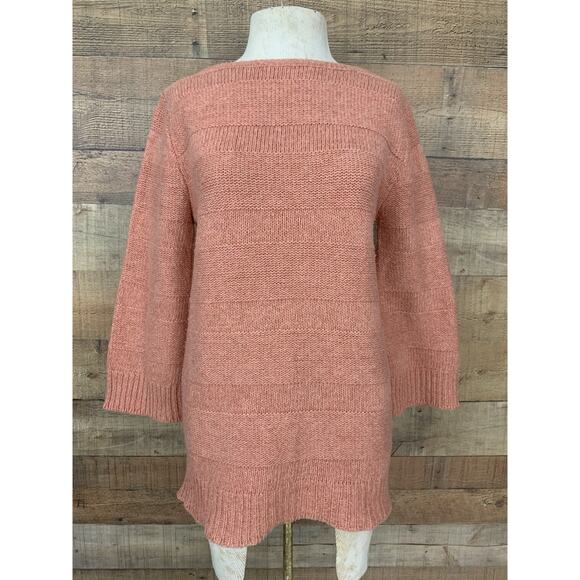 Vintage 1970’s Tunic Bell Sleeve Soft Knit Boat Neck Sweater Sz M Hippie Boho - Picture 1 of 7